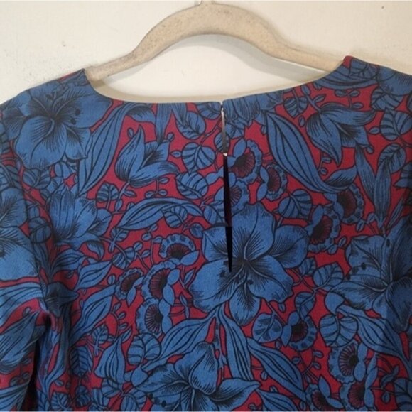 Ann Taylor Dress Women 0 3/4 Sleeve Floral Blouson Keyhole Mini MSRP:$139 NEW - Picture 10 of 11